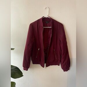 Kendall & Kylie Burgundy Bomber Jacket Women’s Size Medium